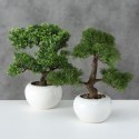 Drzewko bonsai w doniczce liściaste kolor zielony, tworzywo sztuczne, wysokość 33 cm