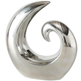 Figurka dekoracyjna srebrna 20 cm Wykonana z ceramiki, w kolorze srebrnym, styl glamour