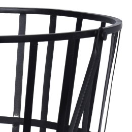 Kosz na drewno kominkowe okrągły Metalowy kosz na drewno do kominka z uchwytem do przenoszenia lub zawieszenia o wymiarach: 38x3