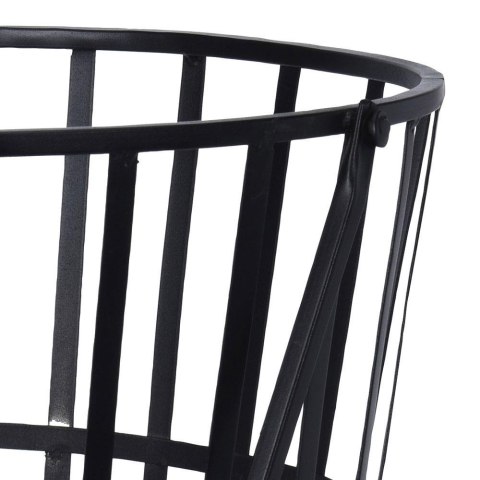 Kosz na drewno kominkowe okrągły Metalowy kosz na drewno do kominka z uchwytem do przenoszenia lub zawieszenia o wymiarach: 38x3