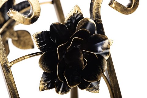 Kwietnik Fala na trzy donice metalowy Wykonany z metalu, solidny stojak na doniczki solidny i wytrzymały w kolorze czarno złotym