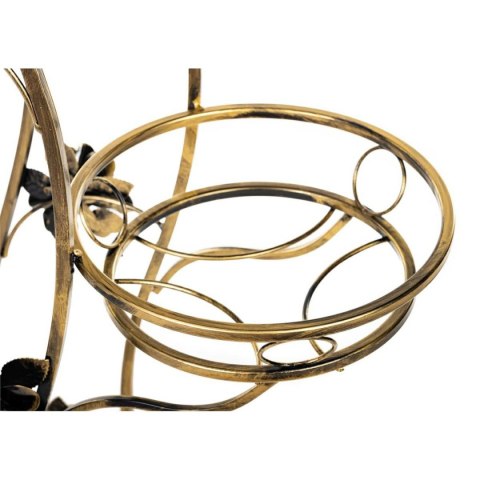 Kwietnik Fala na trzy donice metalowy Wykonany z metalu, solidny stojak na doniczki solidny i wytrzymały w kolorze czarno złotym