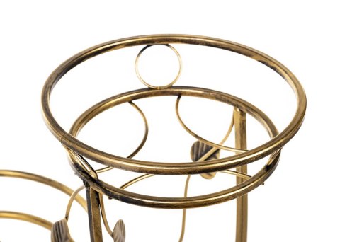 Kwietnik metalowy na dwie donice Julyan Wykonany z metalu, solidny stojak na doniczki solidny i wytrzymały w kolorze czarno złot