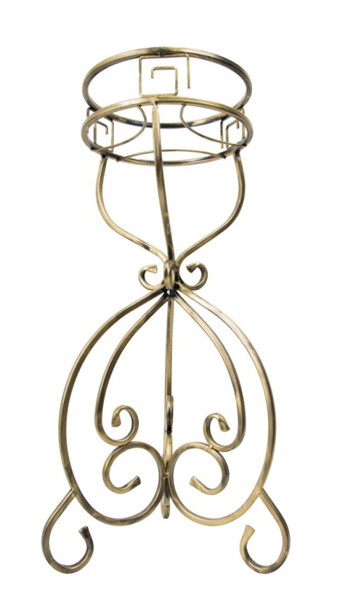 Kwietnik metalowy na jedną donicę Hunter , Wykonany z metalu, solidny i wytrzymały stojak na kwiaty w kolorze czarnym w patynie 