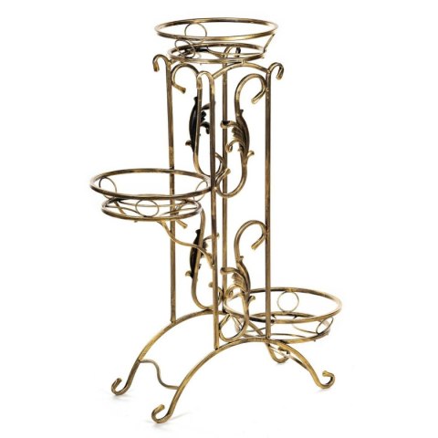 Kwietnik metalowy na trzy donice CherylWykonany z metalu, stylowy i odporny stojak na kwiaty na 3 doniczki