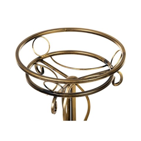 Kwietnik metalowy ozdobiony różami 95 cm Wykonany z metalu, solidny stojak na jedną donicę, kolor czarny w patynie złotej