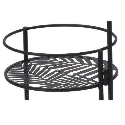 Kwietnik metalowy stojący na 3 kwiaty Stojak metalowy na kwiaty w kolorze czarnym, składany, do wnętrz, na balkon, taras o wymia