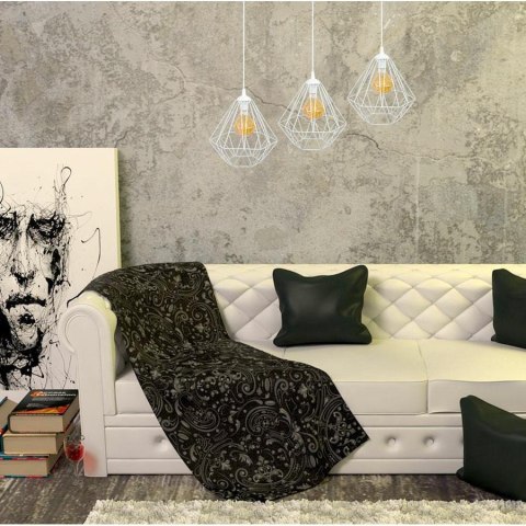 Lampa geometryczna Diamond biała 25 cm Wykonana z metalu, nowoczesny design, dł. przewodu 90 cm, gwint E27, zasilanie 230V