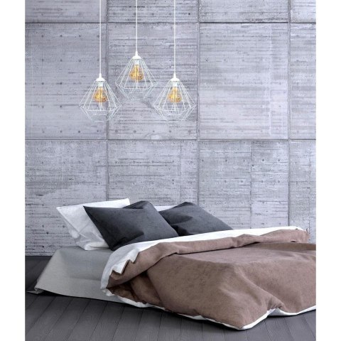 Lampa geometryczna Diamond biała 25 cm Wykonana z metalu, nowoczesny design, dł. przewodu 90 cm, gwint E27, zasilanie 230V