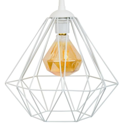 Lampa geometryczna Diamond biała 25 cm Wykonana z metalu, nowoczesny design, dł. przewodu 90 cm, gwint E27, zasilanie 230V