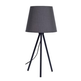 Lampa stołowa nocna szara 55 cm abażur Wykonana z metalu, stylowa lampka z abażurem na nogach