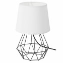 Lampka nocna stołowa Diament czerń biel Wykonana z metalu i materiału, stylowa i nowoczesna lampa w kolorze czarno białym