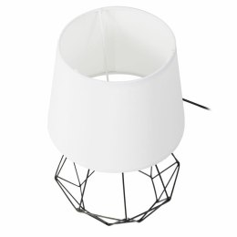 Lampka nocna stołowa Diament czerń biel Wykonana z metalu i materiału, stylowa i nowoczesna lampa w kolorze czarno białym