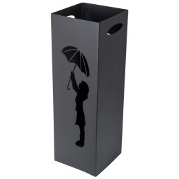 Metalowy parasolnik 60 cm wzór 2 Z wyciętym wzorem, kolor czarny, do postawienia w przedpokoju