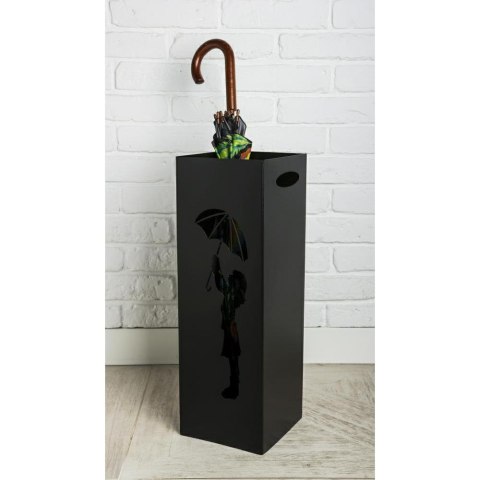 Metalowy parasolnik 60 cm wzór 2 Z wyciętym wzorem, kolor czarny, do postawienia w przedpokoju