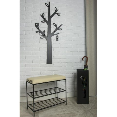 Metalowy parasolnik 60 cm wzór 2 Z wyciętym wzorem, kolor czarny, do postawienia w przedpokoju