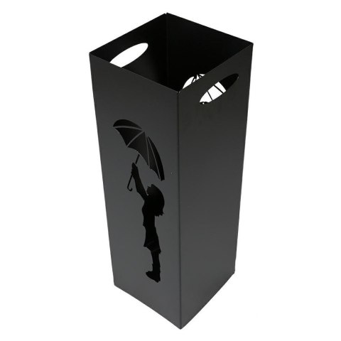 Metalowy parasolnik 60 cm wzór 2 Z wyciętym wzorem, kolor czarny, do postawienia w przedpokoju