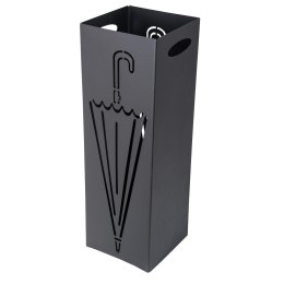 Metalowy parasolnik 60 cm wzór 3 Z wyciętym wzorem, kolor czarny, do postawienia w przedpokoju
