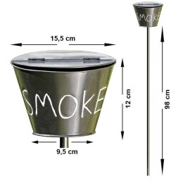 Popielniczka ogrodowa Smoke wys 110 cm metalowa, kolor czarny, średnica 9,5 cm