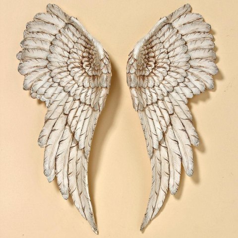 Skrzydła dekoracyjne ścienne wys 55 cm wykonanie polyresin, odcienie beżu, szerokość 21 cm