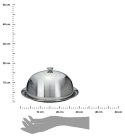 Taca z pokrywą wykonana ze stali nierdzewnej, w kolorze srebrnym, średnica tacy 30,5 cm