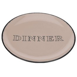Talerz obiadowy Dinner beżowo szary Wykonany z ceramiki, okrągły, o wymiarach 30x3 cm