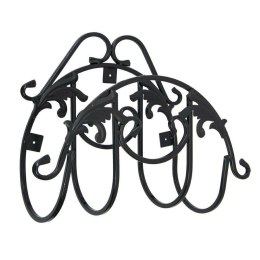 Uchwyt wieszak na wąż ogrodowy Arnaut Wykonany z metalu, stabilny i wytrzymały stojak do ogrodu w kolorze czarnym