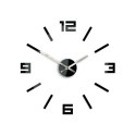 Zegar Arabic czarny 50 cm Naklejany zegar w kolorze czarnym, cichy mechanizm, średnica 50 cm