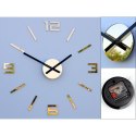 Zegar Arabic lustro złote 50 cm Naklejany zegar, lustro, cichy mechanizm, średnica 50 cm