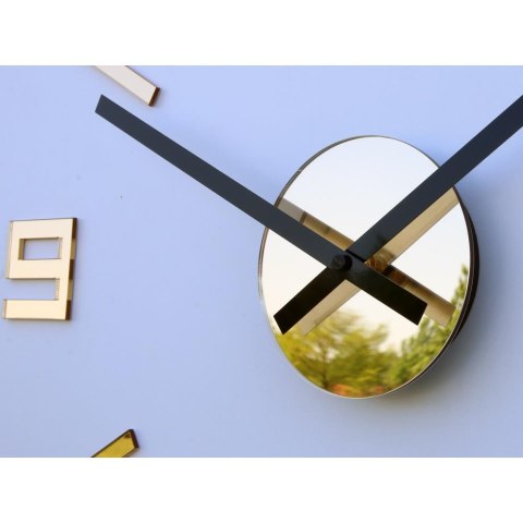 Zegar Arabic lustro złote 50 cm Naklejany zegar, lustro, cichy mechanizm, średnica 50 cm