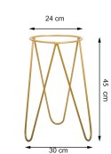 Złoty nowoczesny kwietnik Loft 50cm Wykonany z metalu, loftowy stojący stojak na doniczki w kolorze złotym