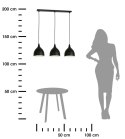 Żyrandol Noak czarno biała na 3 lampy Regulowana wysokość do 100 cm, przeznaczona na żarówkę E27