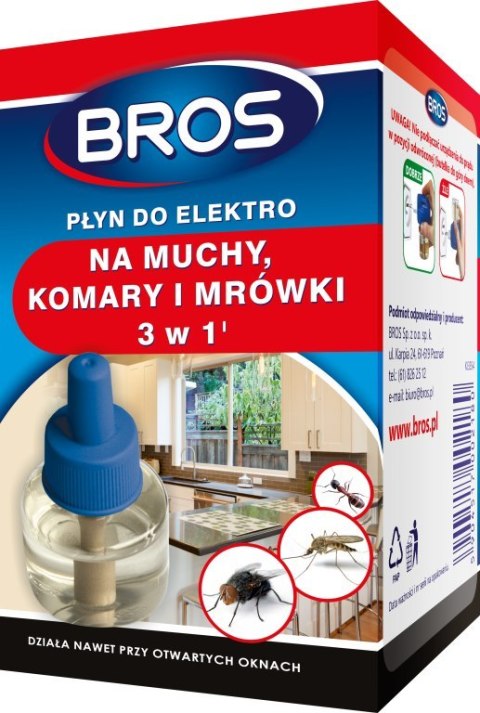 Płyn do Elektrofumigatora 3w1 na Muchy, Komary, Mrówki BROS (R)