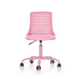 Fotel młodzieżowy Pure różowy Wyposażony w mechanizm podstawowy, oparcie wykonane z tworzywa sztucznego, obicie ze skóry syntety