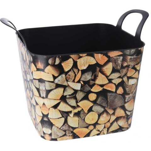 Kosz z elastycznego tworzywa 36 L Wielozadaniowy pojemnik, kosz z uchwytami do przenoszenia drewna czy prania, wykonany z mocneg