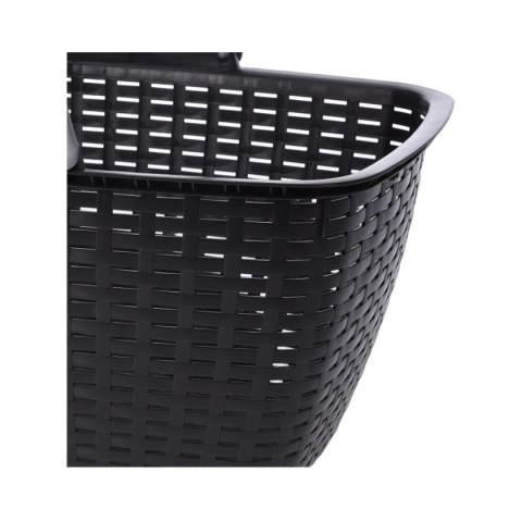 Kosz zakupowy ze składanymi rączkami Solidny, pojemny koszyk wykonany z mocnego tworzywa w kolorze antracytowym idealny na zakup