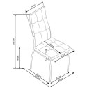 Krzesło model K209 popielate Nowoczesny design, obicie ze skóry syntetycznej, chromowany korpus