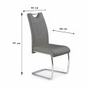 Krzesło model K349 popielateNowoczesny design, obicie z wysokiej jakości tkaniny, chromowany korpus