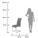 Krzesło model K349 popielate Nowoczesny design, obicie z wysokiej jakości tkaniny, chromowany korpus