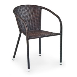 Krzesło ogrodowe MidasRattanowe siedzisko, nogi wykonane z metalu, kolor ciemnobrązowy