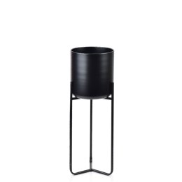 Kwietnik z osłonką Swen Black 55 cm Wykonany z metalu, dwustronny stojak, idealna dekoracja każdego wnętrza czy tarasu