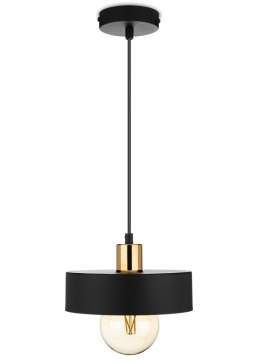Lampa wisząca BerlinStil 20 cm cz-miedź Modna sufitowa lampa w kolorze czarnym z miedzianym nadkloszem, w stylu loft industrialn