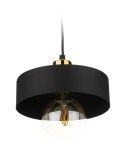 Lampa wisząca BerlinStil 20 cm cz-złota Modna sufitowa lampa w kolorze czarnym ze złotym nadkloszem, w stylu loft industrialnym 