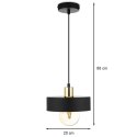 Lampa wisząca BerlinStil 20 cm cz-złota Modna sufitowa lampa w kolorze czarnym ze złotym nadkloszem, w stylu loft industrialnym 