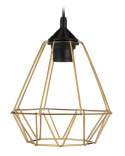 Lampa wisząca Paris Diamond 19 cm miedź Stylowa lampa wisząca druciak w kolorze błyszczącej miedzi, w glamour połysk 19 cm