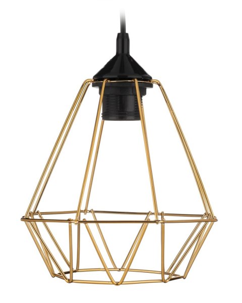 Lampa wisząca Paris Diamond 19 cm miedź Stylowa lampa wisząca druciak w kolorze błyszczącej miedzi, w glamour połysk 19 cm