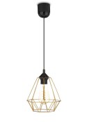 Lampa wisząca Paris Diamond 19 cm miedź Stylowa lampa wisząca druciak w kolorze błyszczącej miedzi, w glamour połysk 19 cm