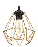Lampa wisząca Paris Diamond 19 cm miedź Stylowa lampa wisząca druciak w kolorze błyszczącej miedzi, w glamour połysk 19 cm
