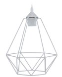 Lampa wisząca Paris Diamond 24 cm biała Stylowa lampa wisząca druciak w kolorze białym, w stylu industrialnym loft 24 cm