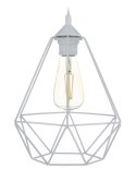 Lampa wisząca Paris Diamond 24 cm biała Stylowa lampa wisząca druciak w kolorze białym, w stylu industrialnym loft 24 cm